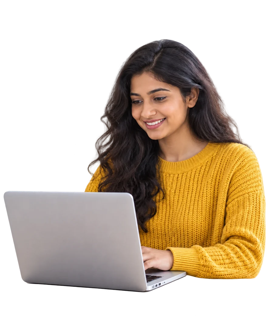 Student learning with a laptop